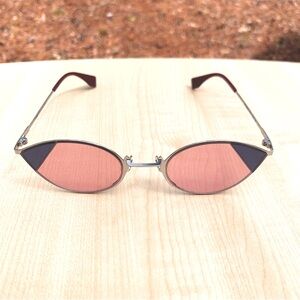 FENDI sunglasses for women retro slim metal frames cateye pink, blue, silver
